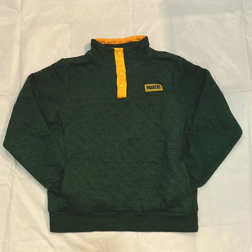 Packer Quarter Button Quilted Pullover w/side pockets